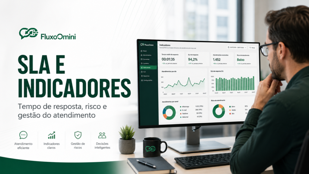 SLA, indicadores e gestão do atendimento com painel de desempenho